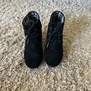 Toms Black Wedge Shoes